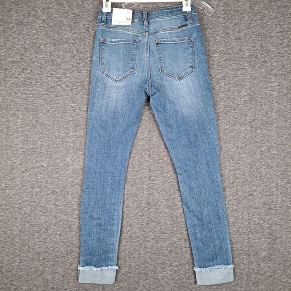 Kancan High Rise Ankle Skinny Distressed Medium Wash Jeans Size 1/24 25W - Picture 2 of 16
